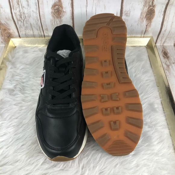 New Polo Ralph Lauren Trackster 100 Leather Sneakers - Picture 5 of 12